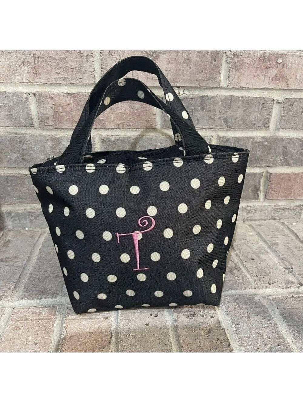 Polka Dot Tote Bag - Black and White - Picture 2 of 9